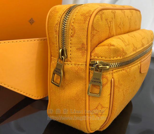 LV腰包 路易威登Outdoor腰包 赭石色丹寧布 LV男士休閒腰包 LV挎包  ydh2967